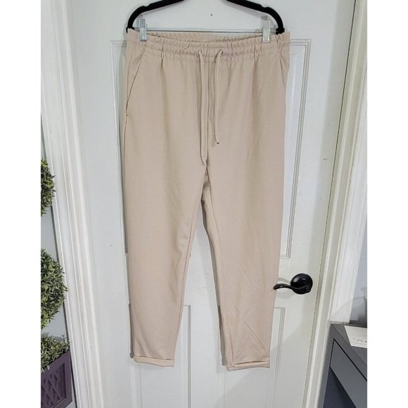 Denim Flower Ricky Singh Women's Beige Drawstring Waist Pull On Pants‎ Size XL - Picture 3 of 8